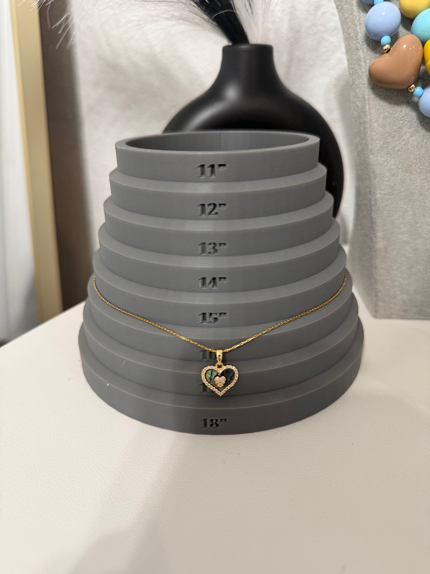 Golde Zircon heart necklace