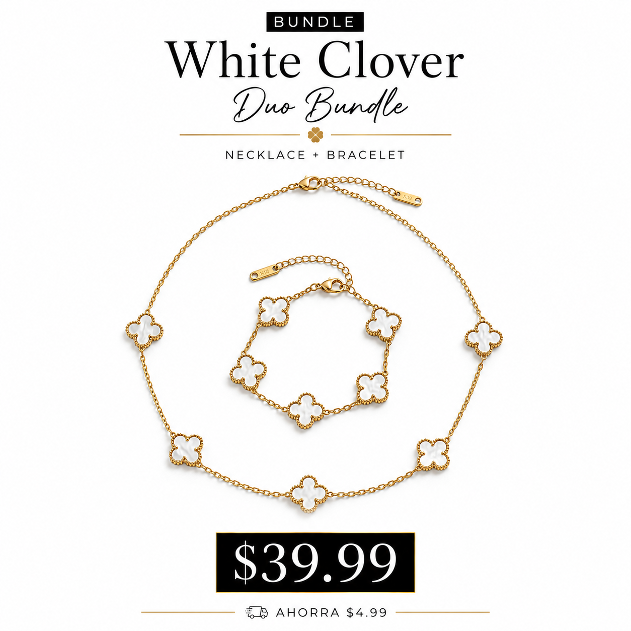 White 13mm clover bundle