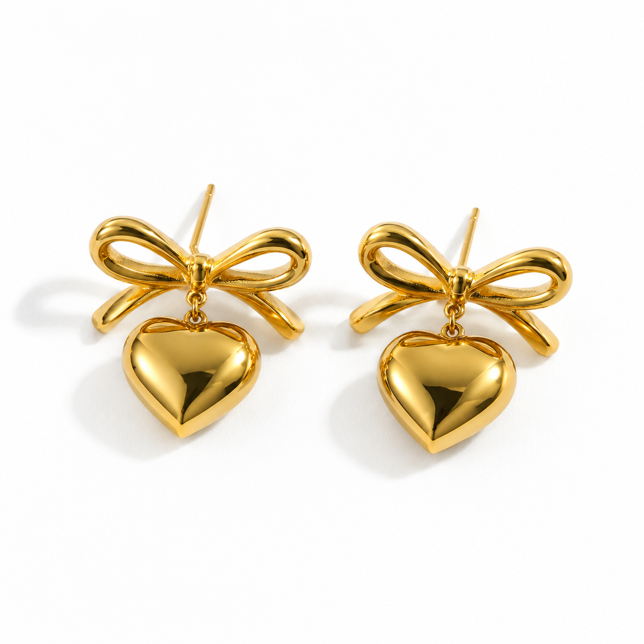 Shape Bow earings (Non tarnish, Hipoallergenic)