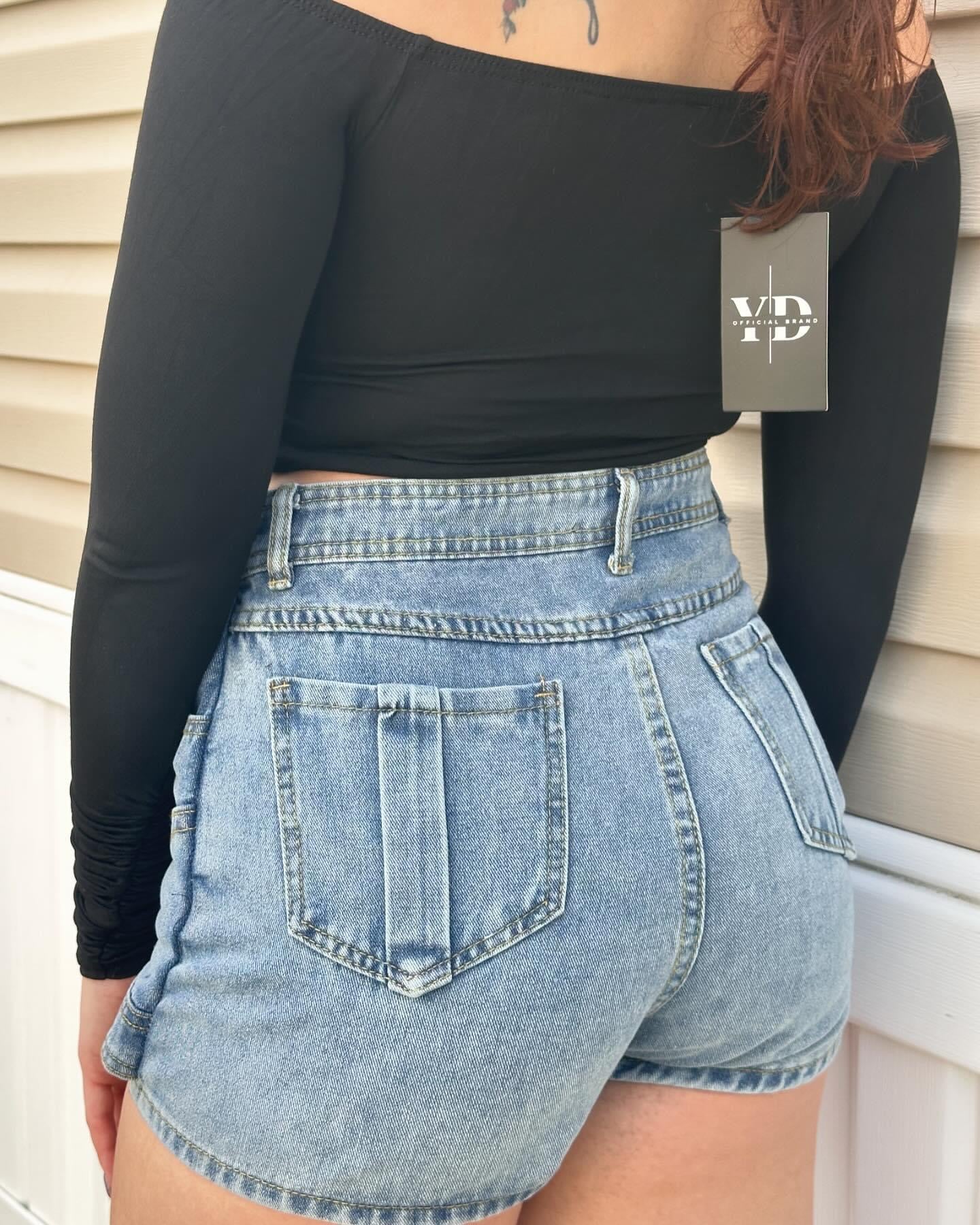 Irregular denim skort(2 disp)