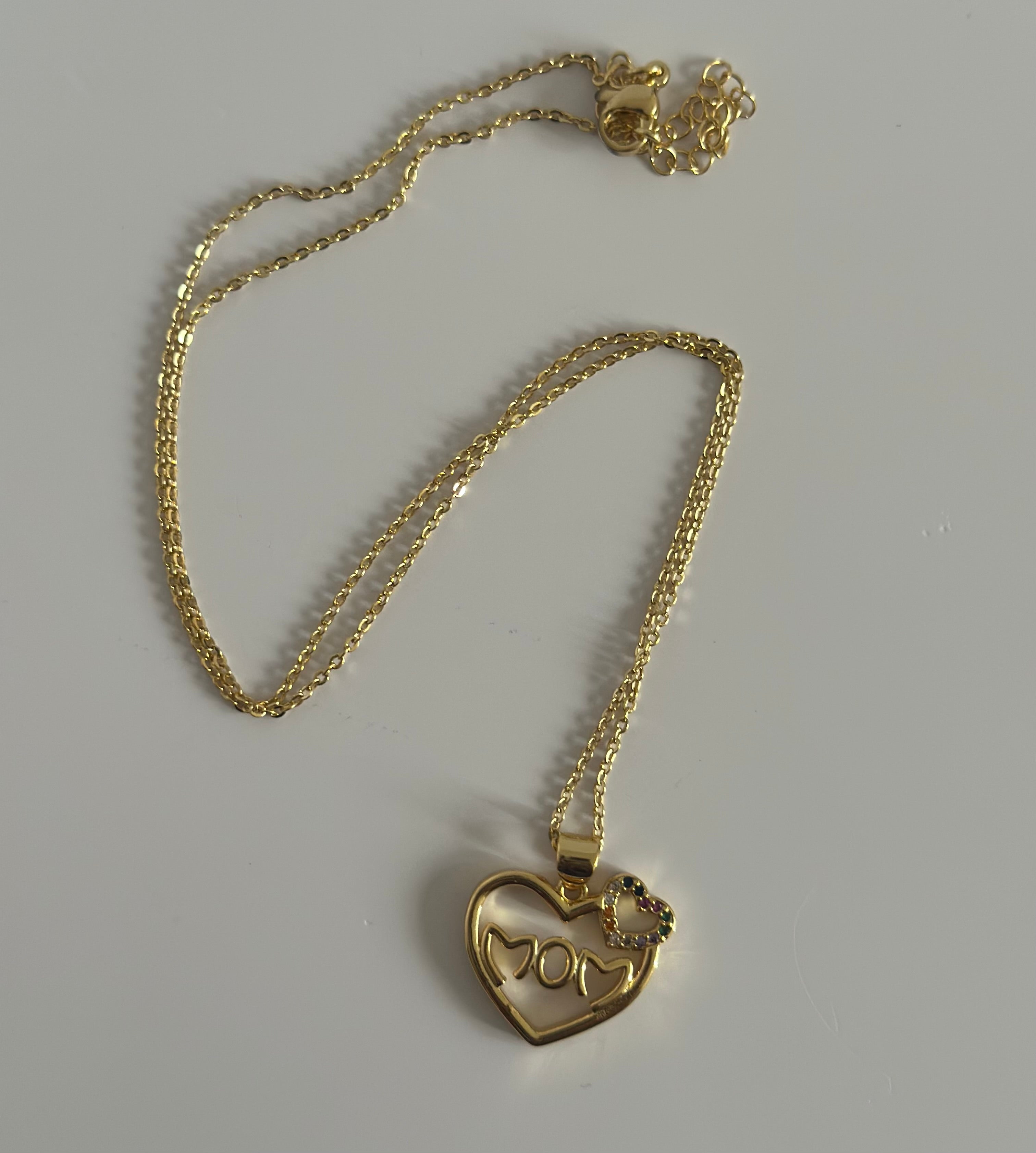 Mom heart cooper stainless steel pendant