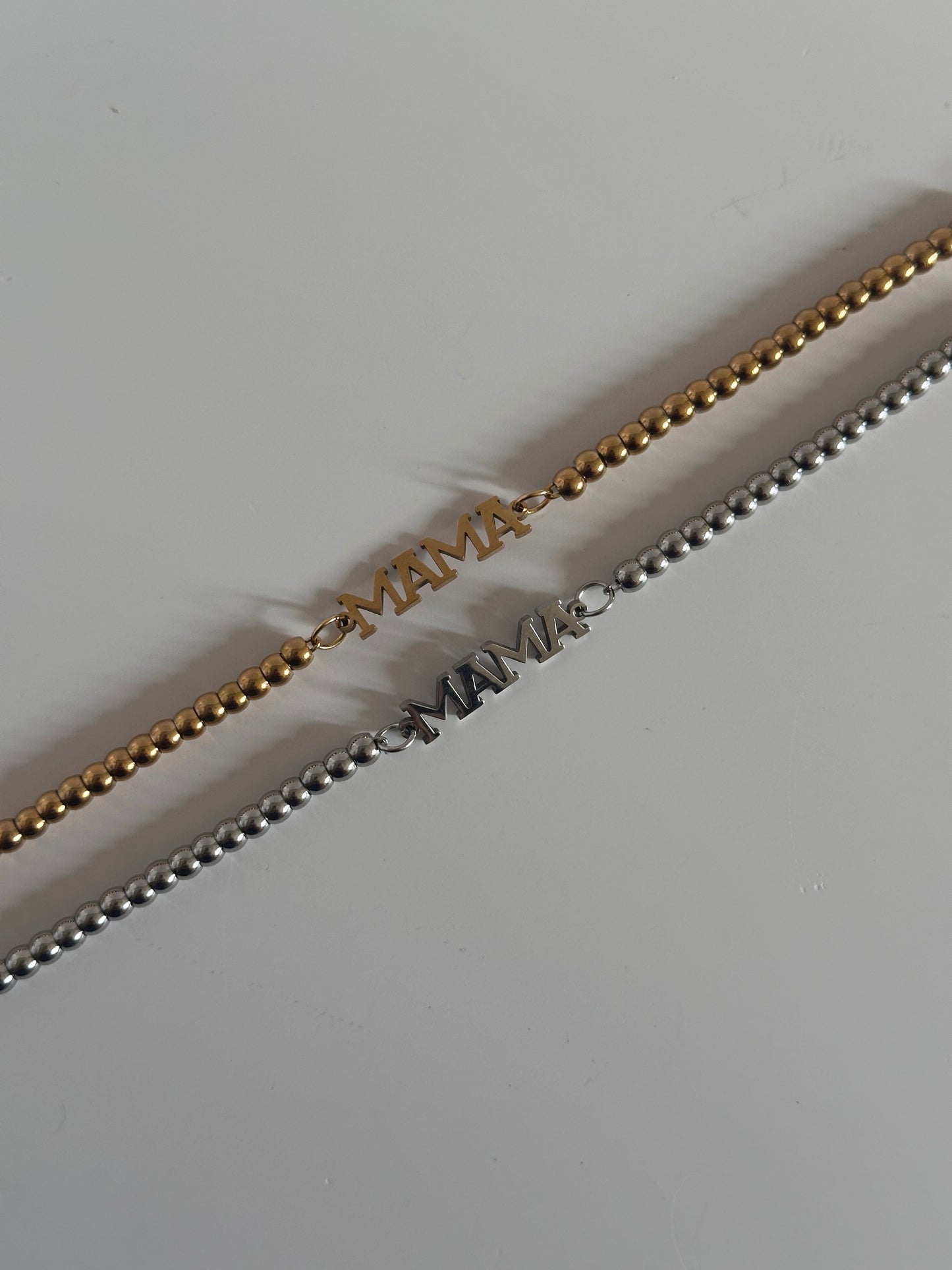 Mama beaded bracelet stainless