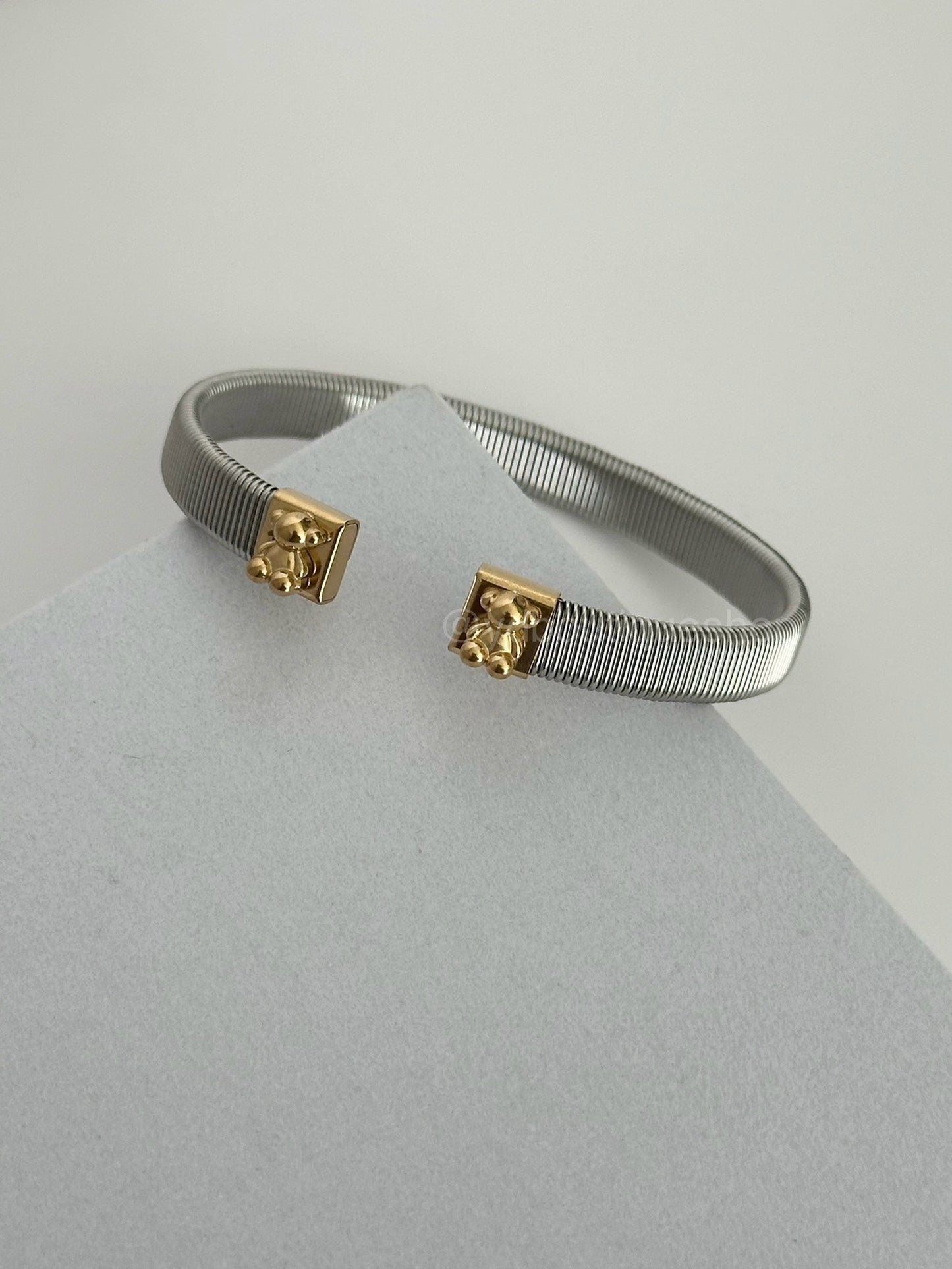 Silver beared bangle