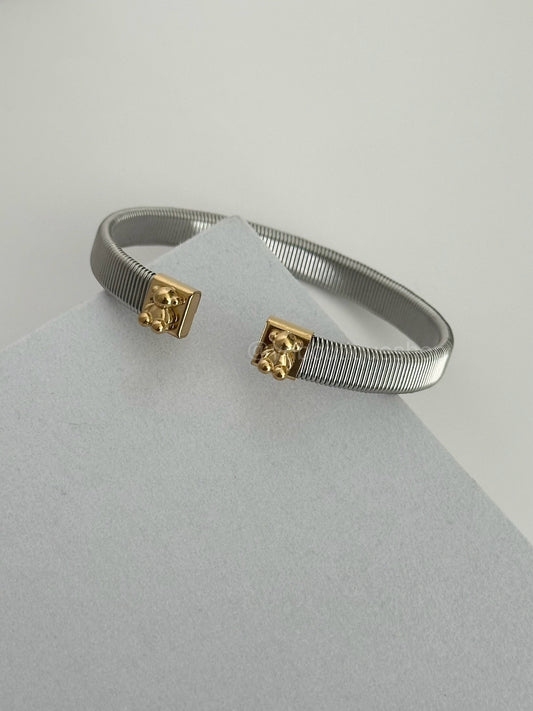 Silver beared bangle