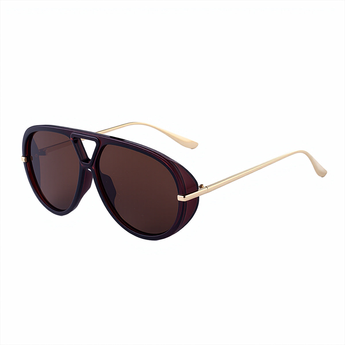 Retro black tea frame sunglasses