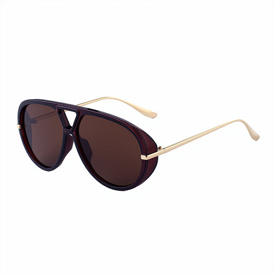 Retro black tea frame sunglasses