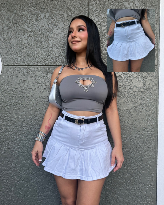 White falda pantalones