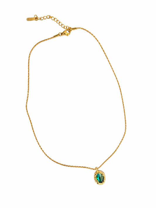 Opal glass necklace