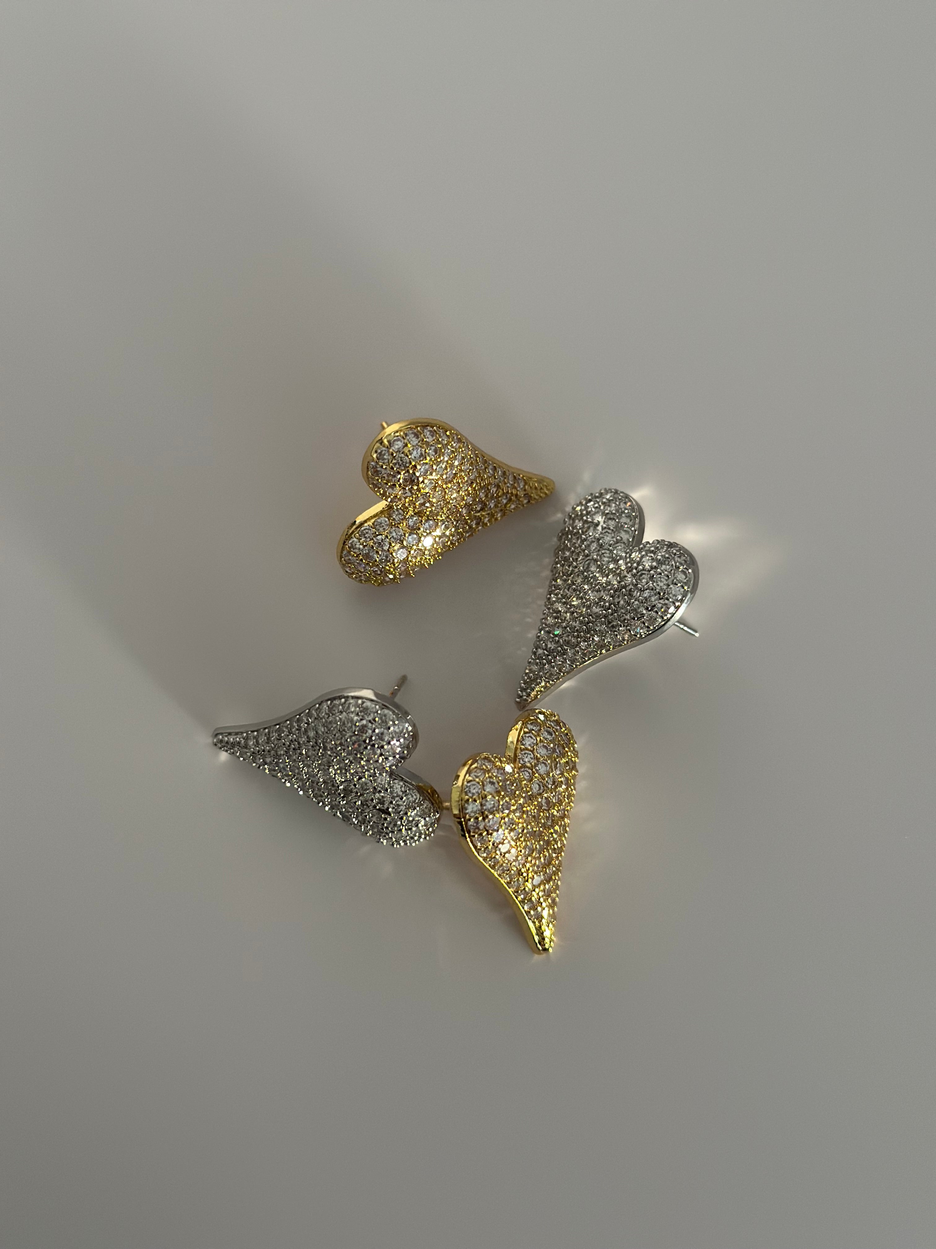 Diamond love earrings 2 available