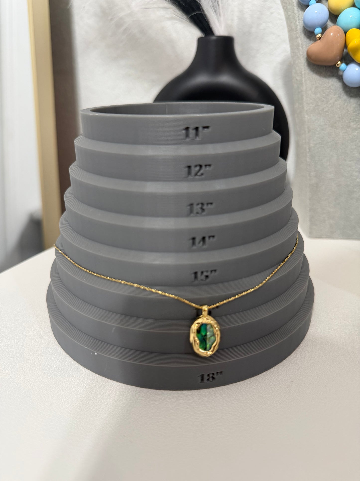 Opal glass necklace