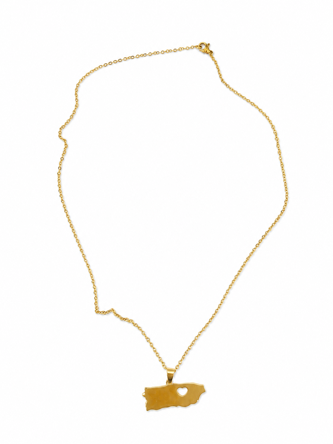 Gold PR flag (Non tarnish, hipoallergenic) 18-19” Long