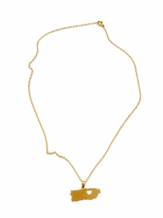 Gold PR flag (Non tarnish, hipoallergenic) 18-19” Long