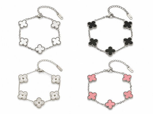 Doble side silver clover collection