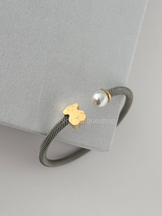 Pearl two tones bangle