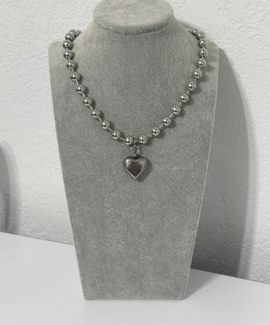 8mm round ball necklace
