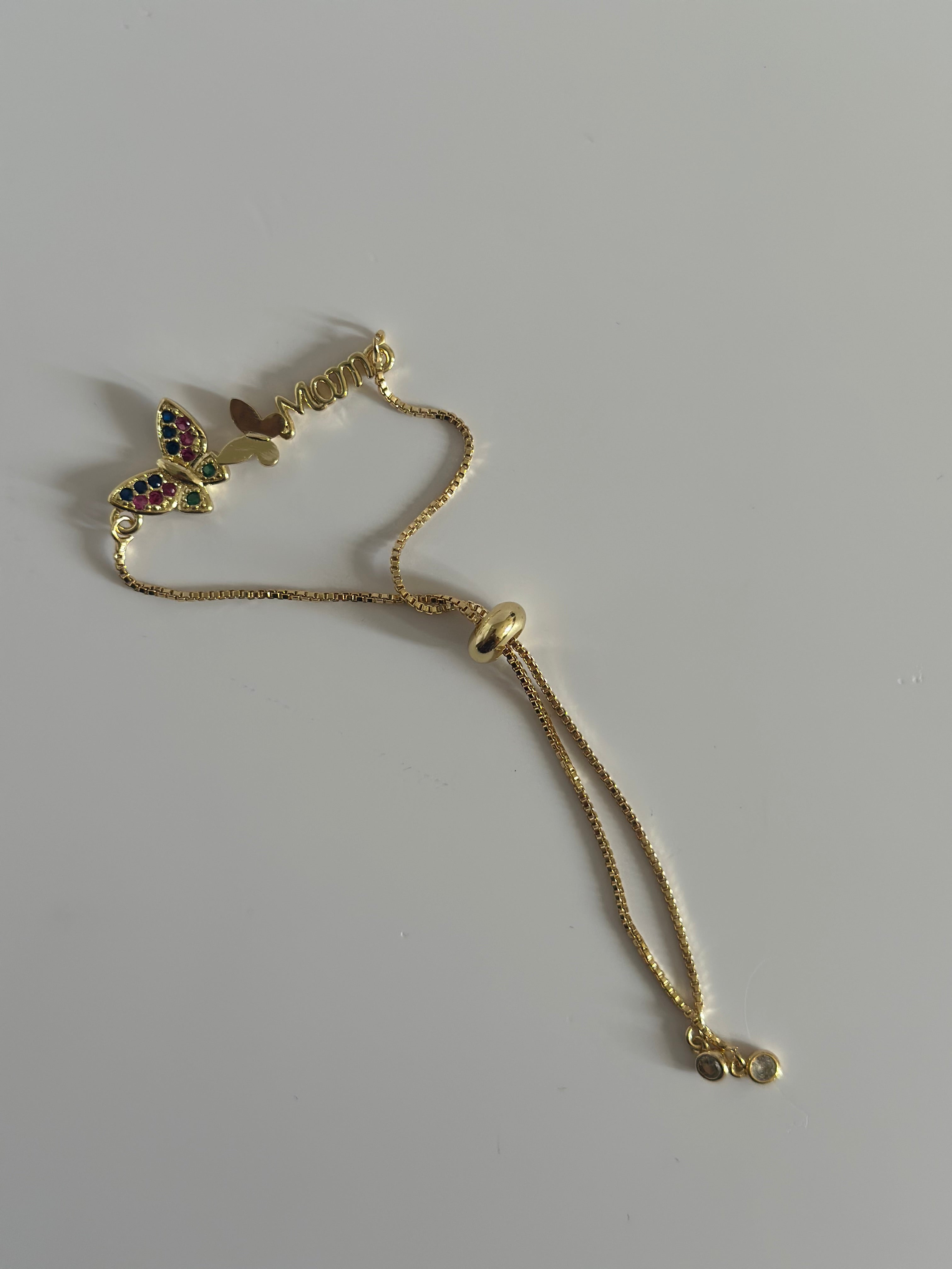 Mom butterfly cooper plating bracelet