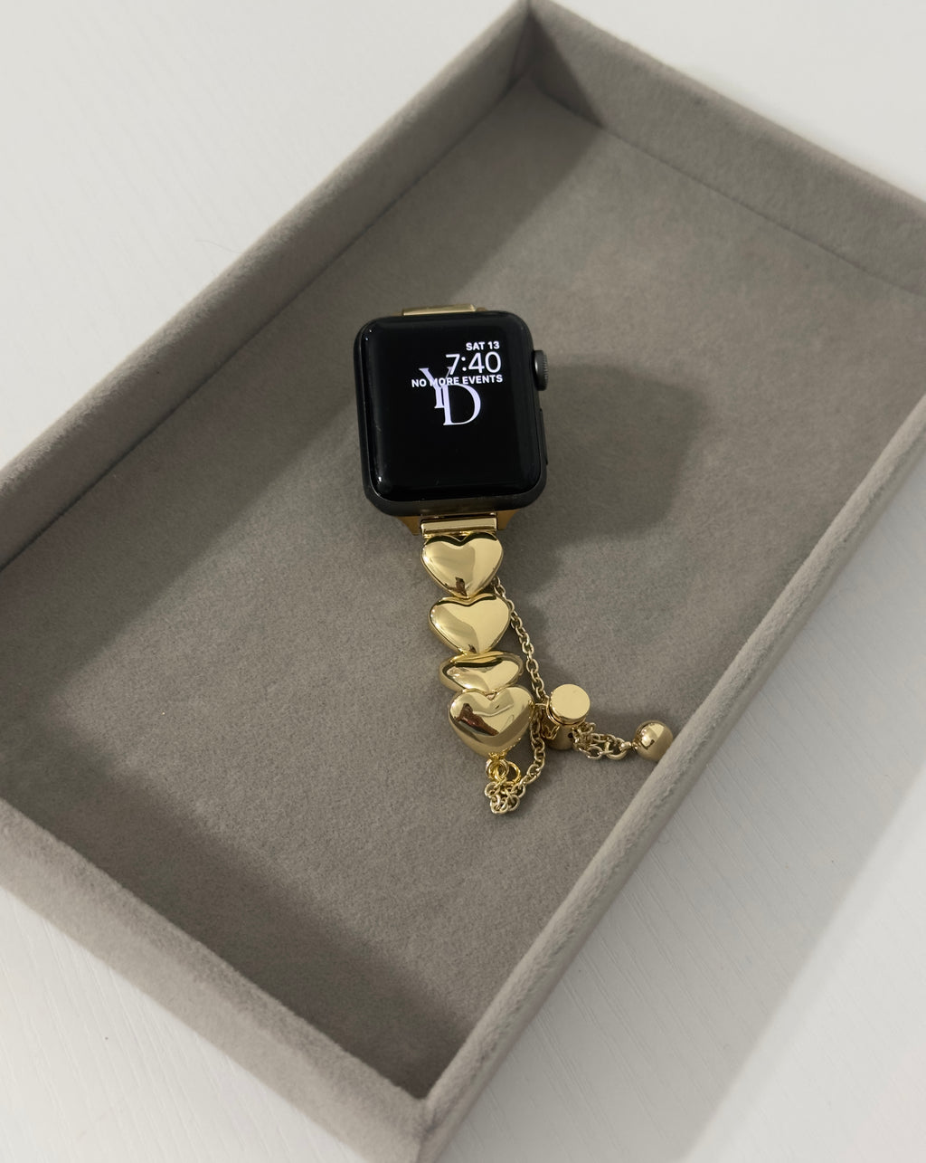 Golden heart watch strap