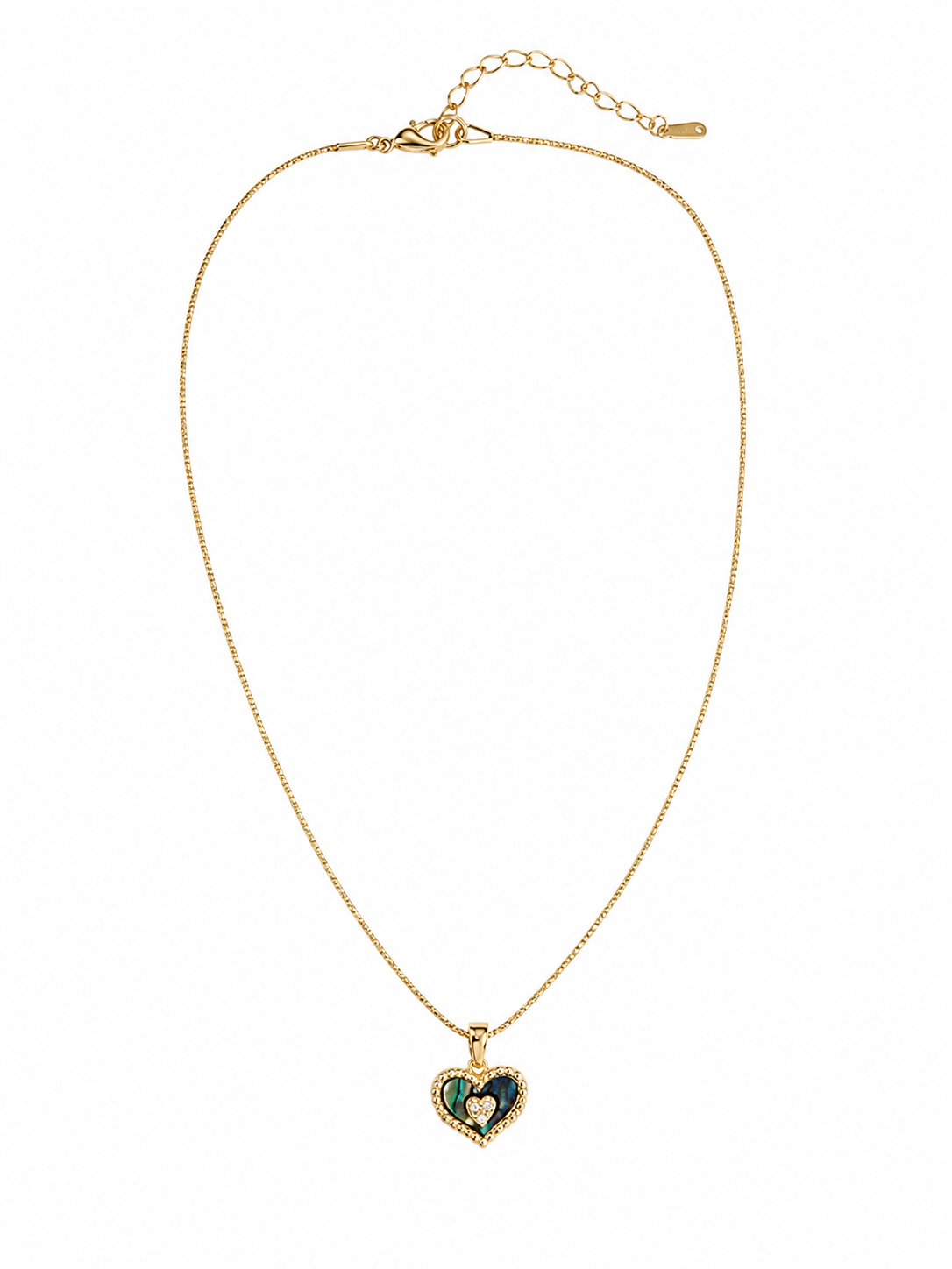 Golde Zircon heart necklace