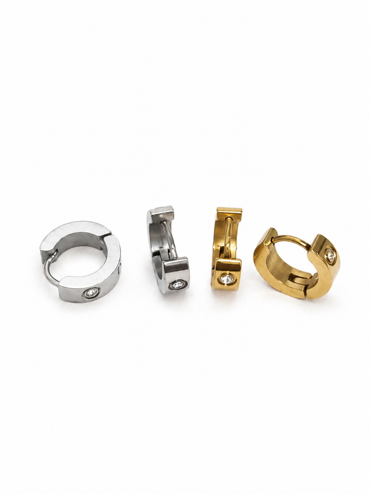 Full diamond hoops (Non tarnish, hipoallergenic)
