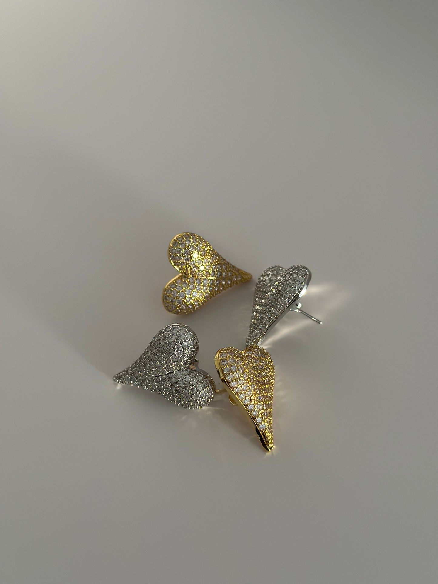 Diamond love earrings