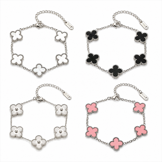 Doble side silver clover collection