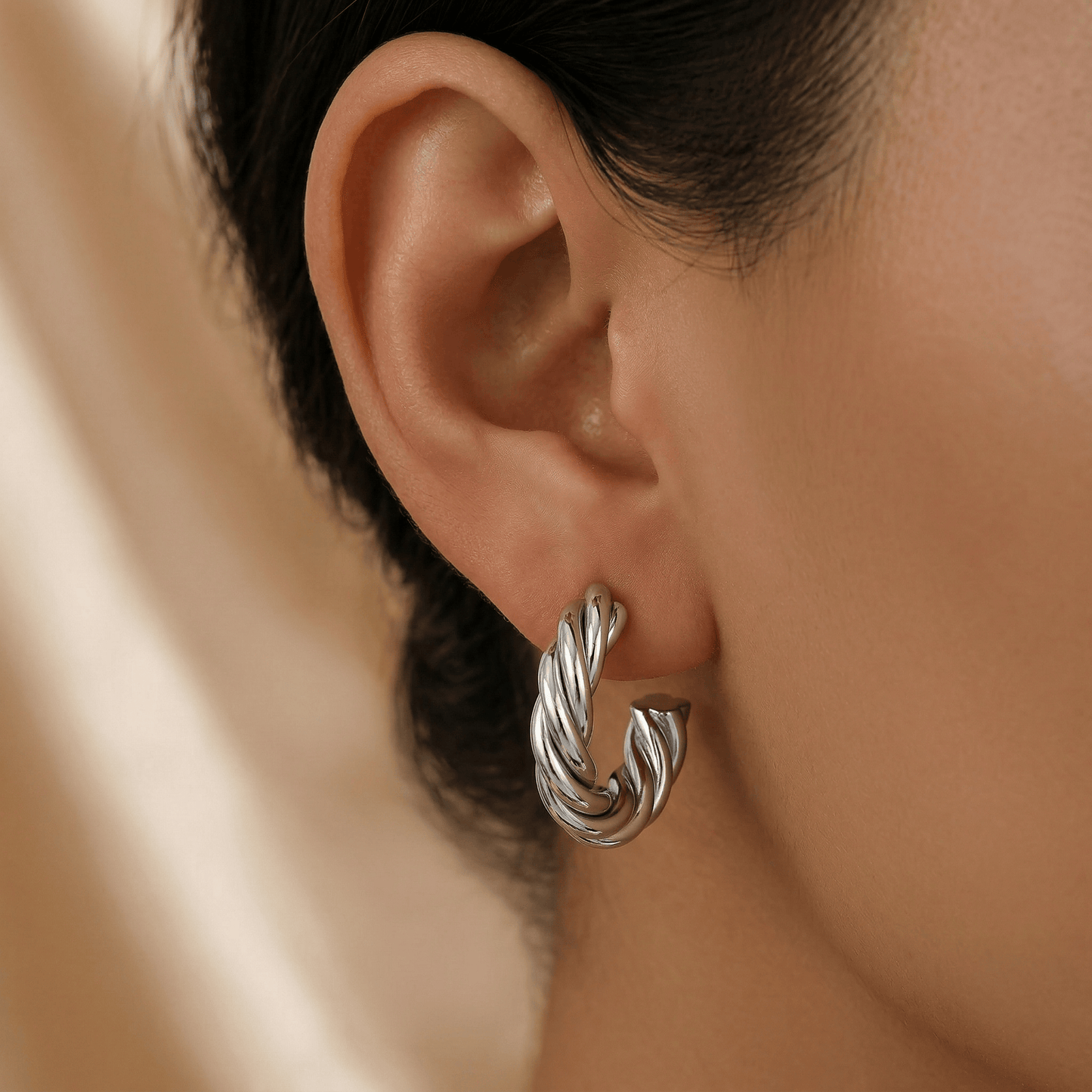 Celeste 8mm Hoops (waterproof, hipoallergenic)