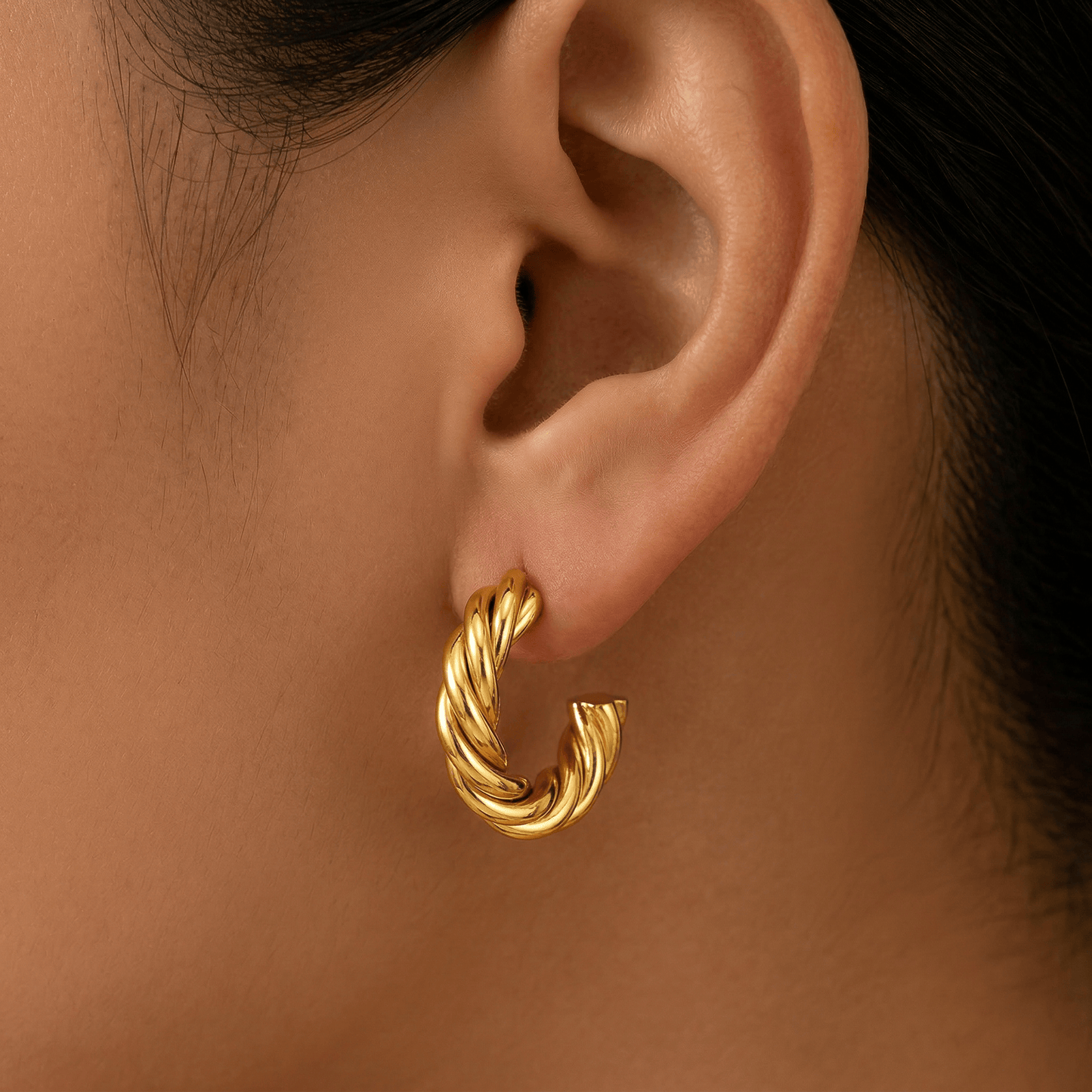 Celeste 8mm Hoops (waterproof, hipoallergenic)