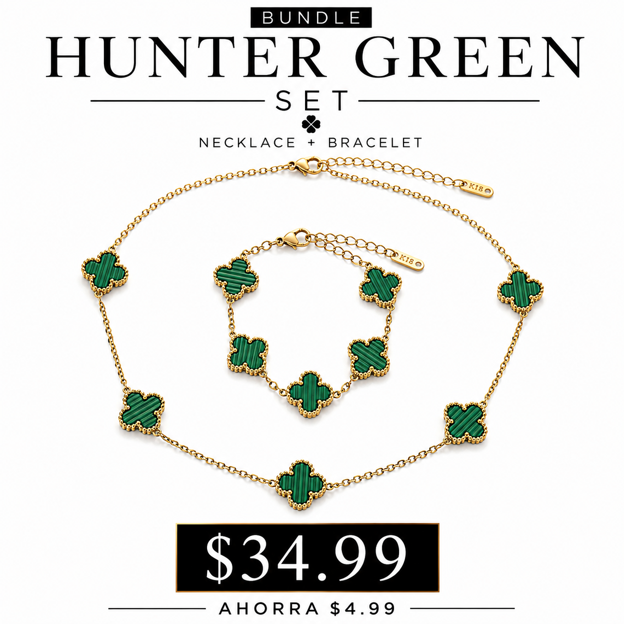 Hunter green 13 mm clover bundle