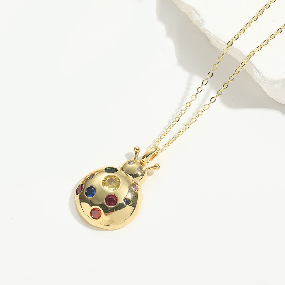 Wholesale 18 k gold plated mushroom & lady bug necklaces