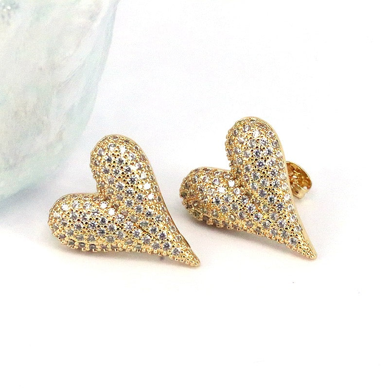 Wholesale Heart shape gold plating earings