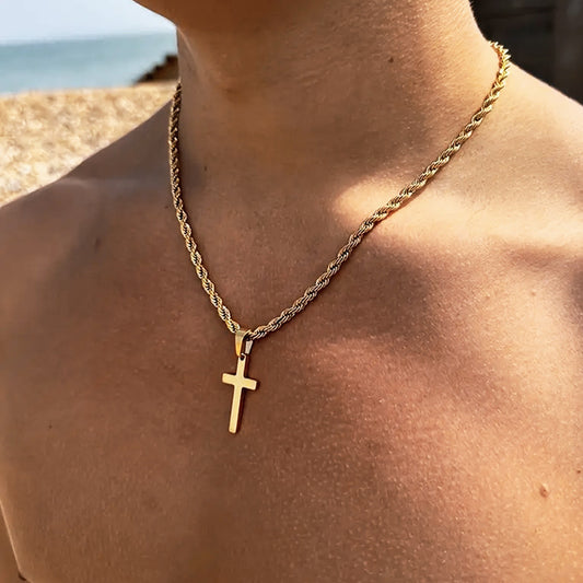 Wholesale Stainless steel simple cross necklace