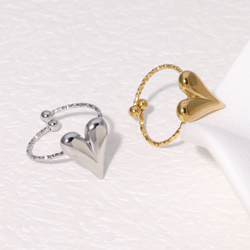 Wholesale 304 heart shaped ring stainless steel