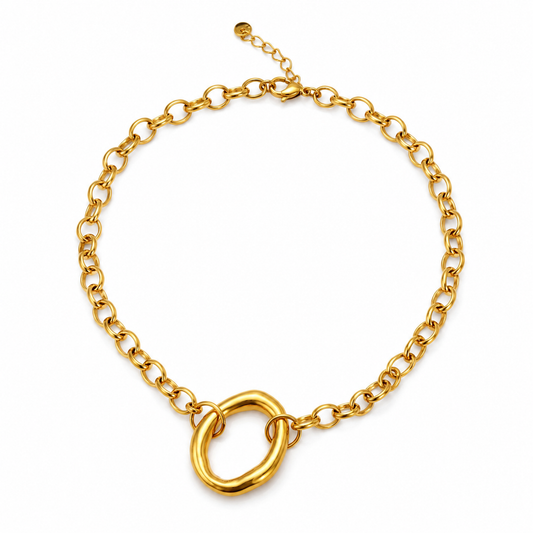 Oval Necklace (Non tarnish, hipoallergenic)