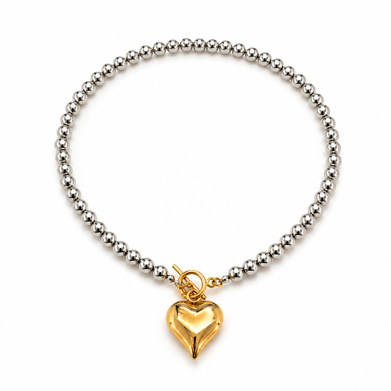 Silver Love necklace (Non tarnish, Hipoallergenic)