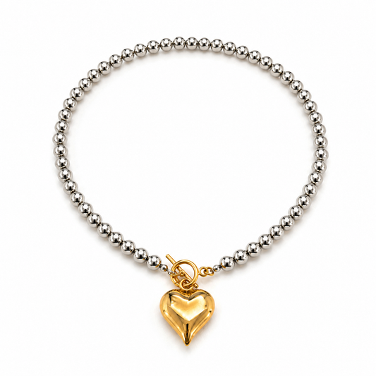 Silver Love necklace (Non tarnish, Hipoallergenic)
