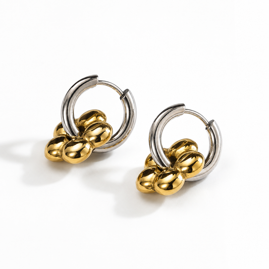 Basic Flower hoops (Non tarnish, hipoallergenic)