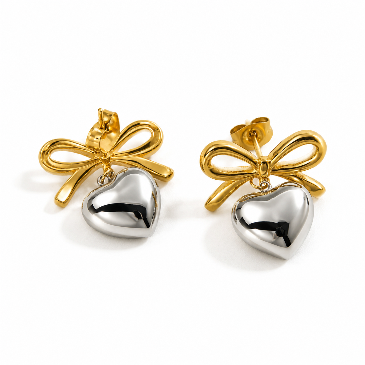Shape Bow earings (Non tarnish, hipoallergenci)
