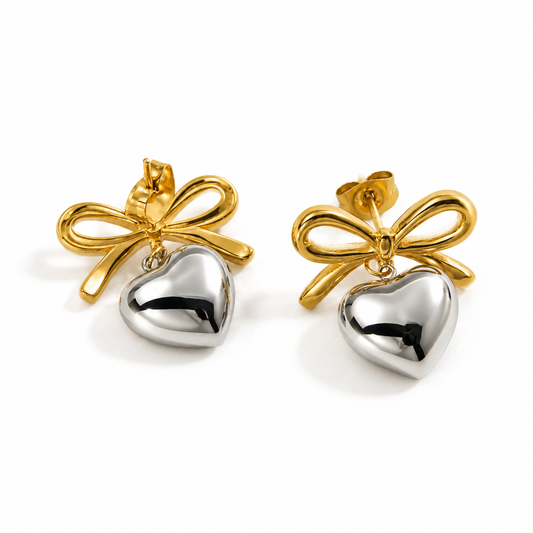 Shape Bow earings (Non tarnish, hipoallergenci)