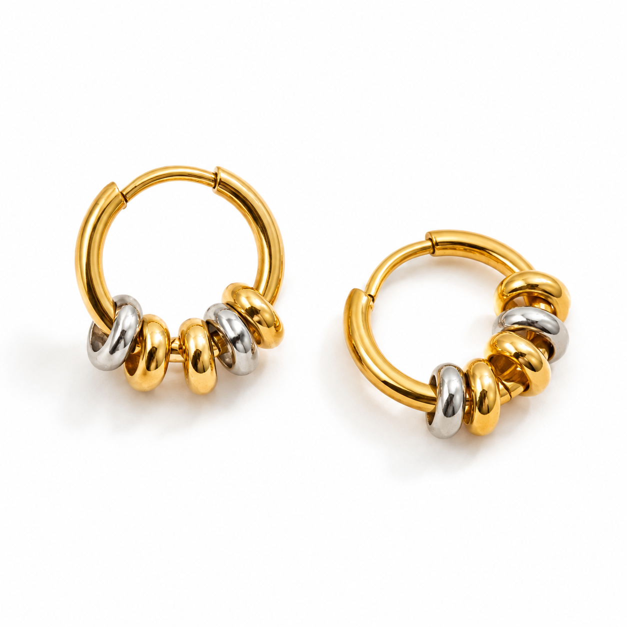 Intercolor small hoops (Non tarnish, Hypoallergenic)