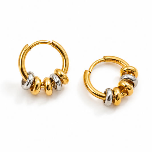 Intercolor small hoops (Non tarnish, Hypoallergenic)