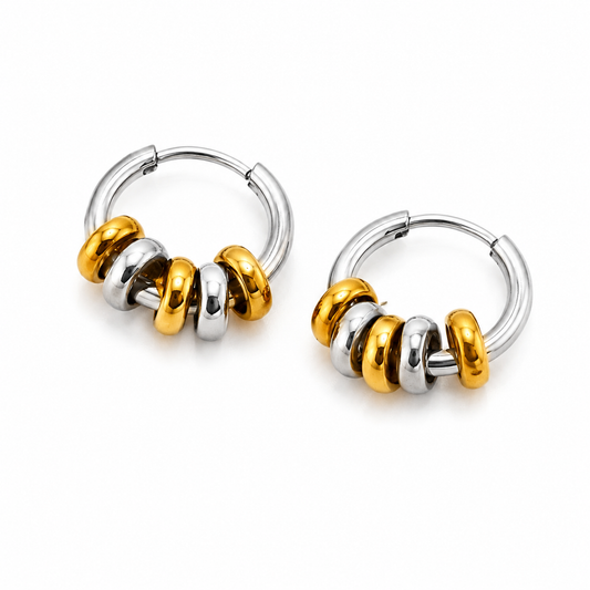 Intercolor small hoops (Hipoallergenic, non tarnish)