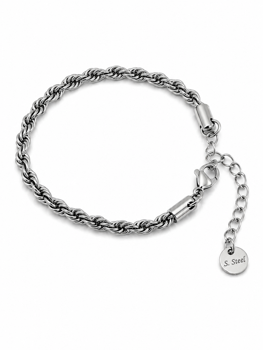 Silver Rope 4mm (Non tarnish, Waterproof, hipoallergenic)