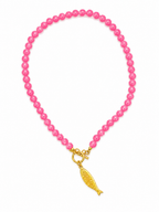 Pink OT necklace ( Glass stones, Non tarnish, waterproof)