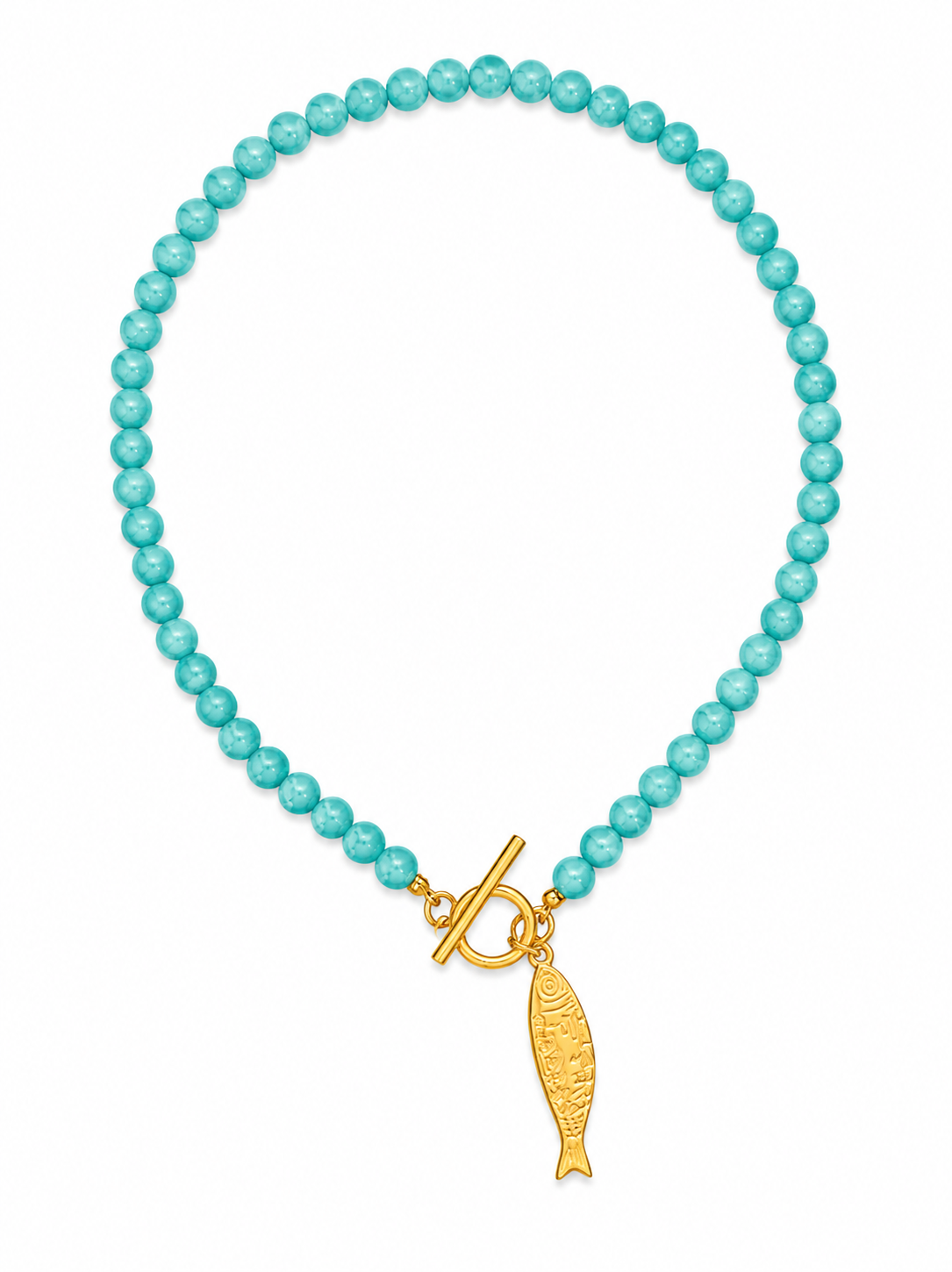 Teal OT  Necklace (Glass stones Non tarnish, Waterproof)