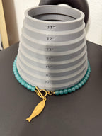 Teal OT  Necklace (Glass stones Non tarnish, Waterproof)