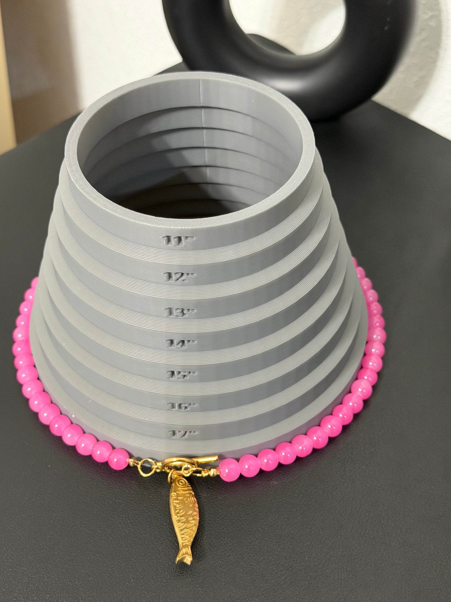 Pink OT necklace ( Glass stones, Non tarnish, waterproof)