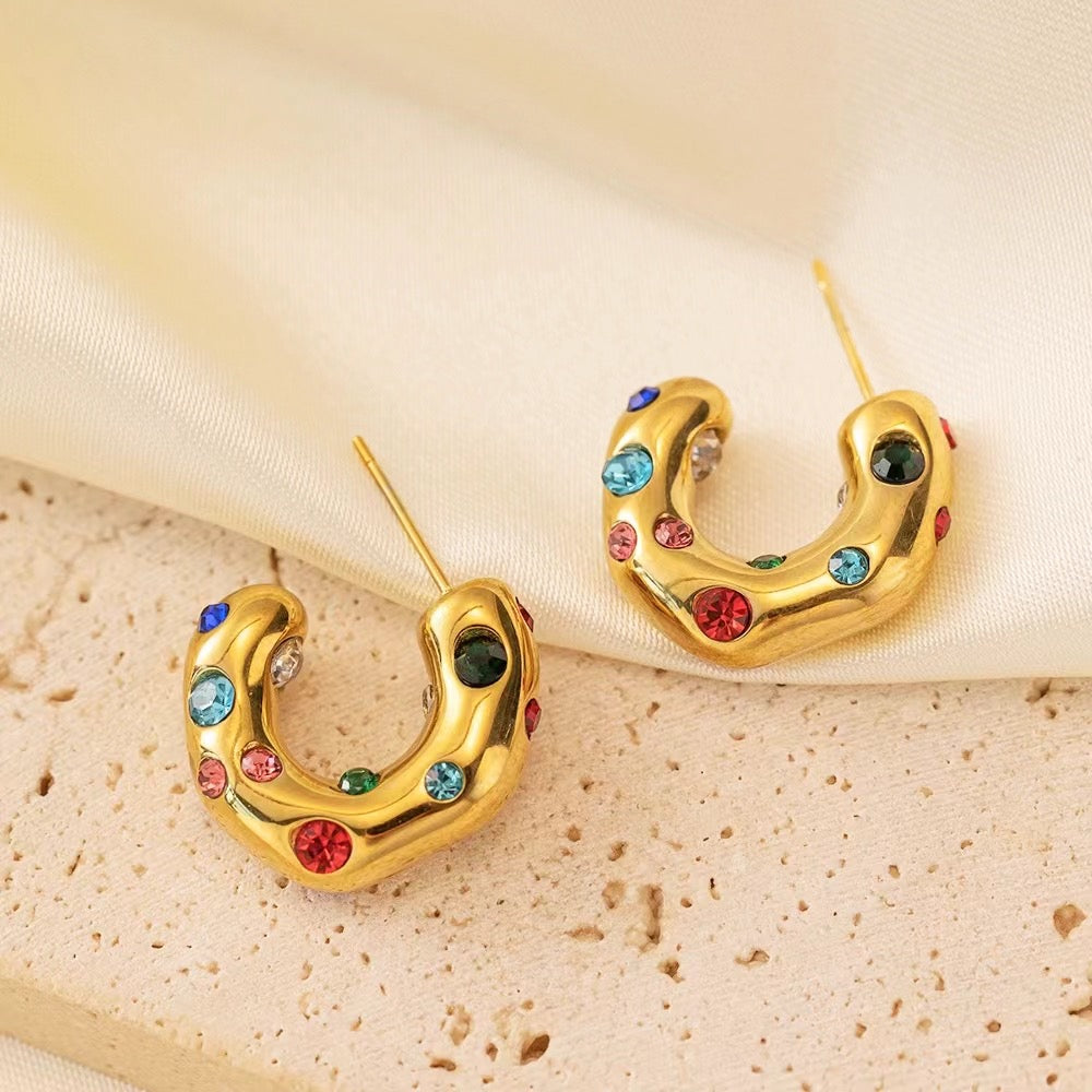 C shape earrings