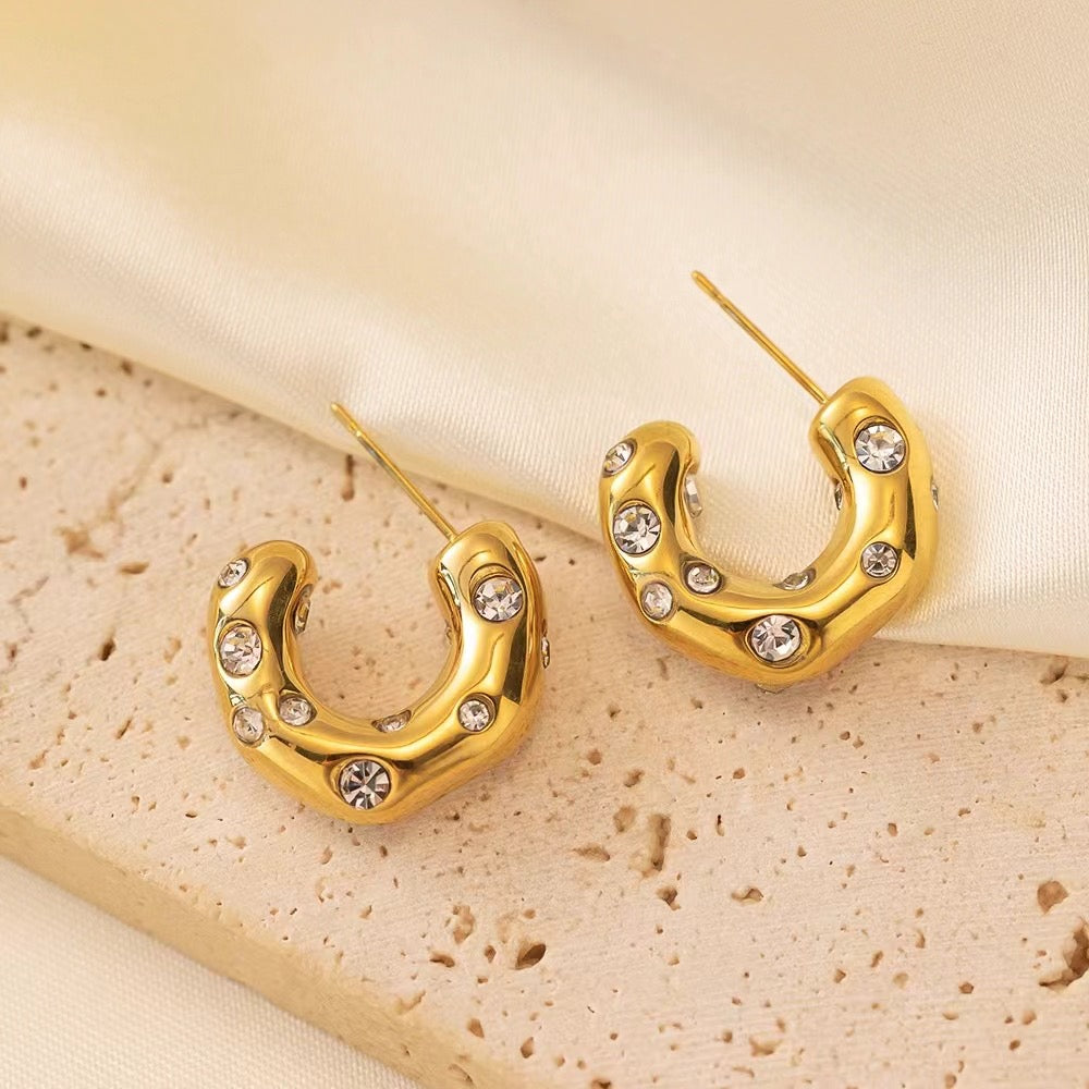 C shape earrings