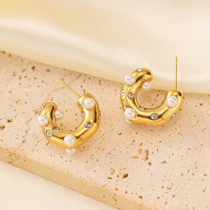 C shape earrings