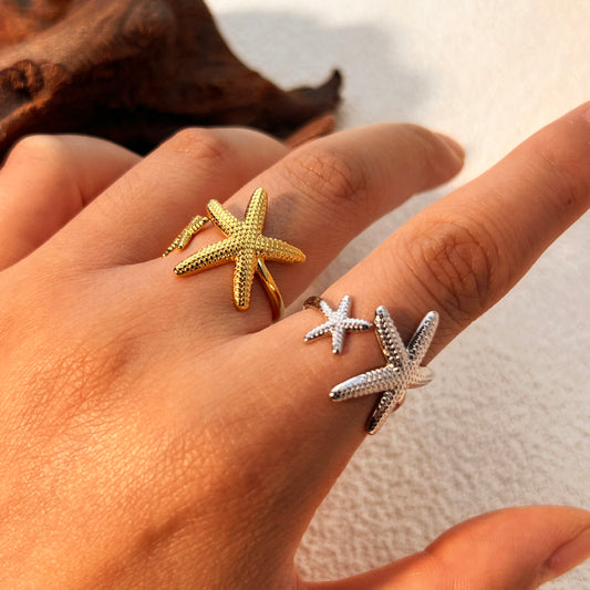 Wholesale retro starfish rings